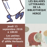 Les petites météorologies d’Anne Herbauts : balade littéraire – Jeudi 15 septembre 2016 à 18h30 (LIVRES, COUPS DE COEUR, CATALOGUE, PHOTOS)