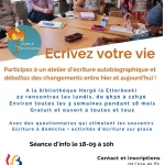 Écrivez votre vie : atelier d’écriture – Séance d’information lundi 18 septembre 2023 à 10h